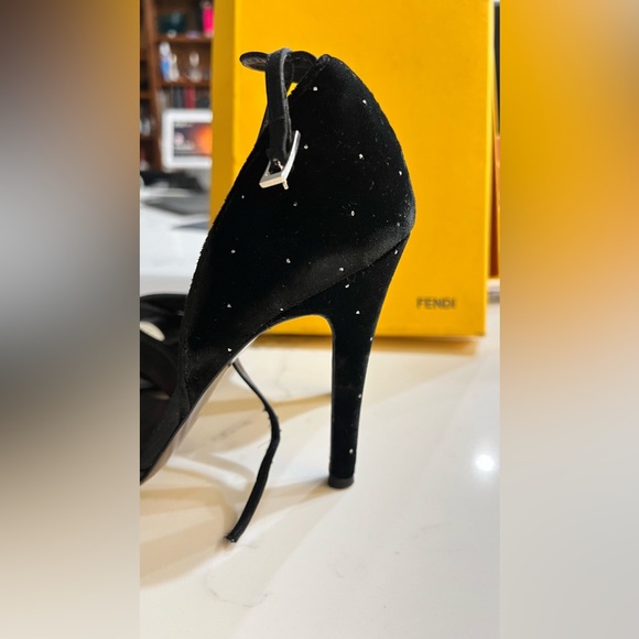 Stiletto with rhinestones, Velvet - Picture 7 of 7